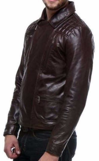 Men's Quilted Leather Jacket - Image 4