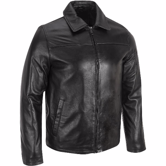 Classic Open Bottom Leather Jacket