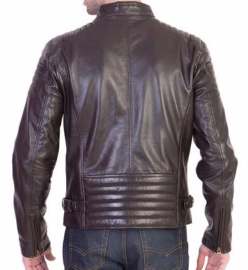Men's Biker Leather Jacket - Image 4