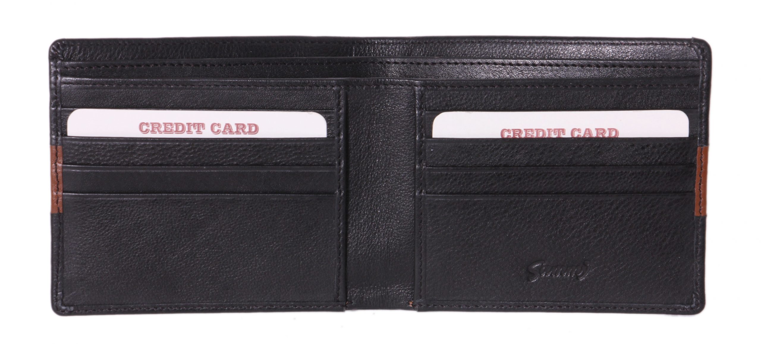 Wallet dual-coloured Leather Billfold Money purse GW779 - Image 12