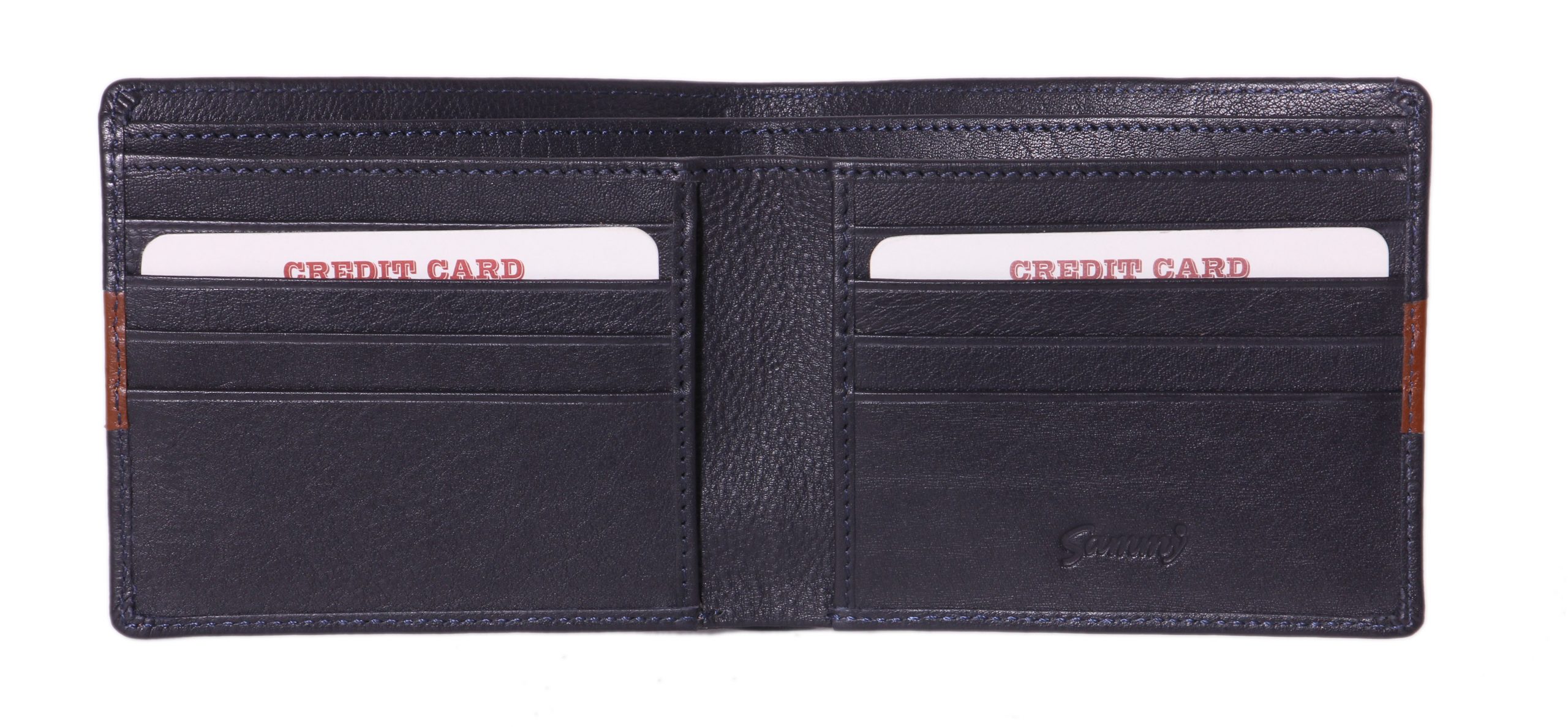 Wallet dual-coloured Leather Billfold Money purse GW779 - Image 9