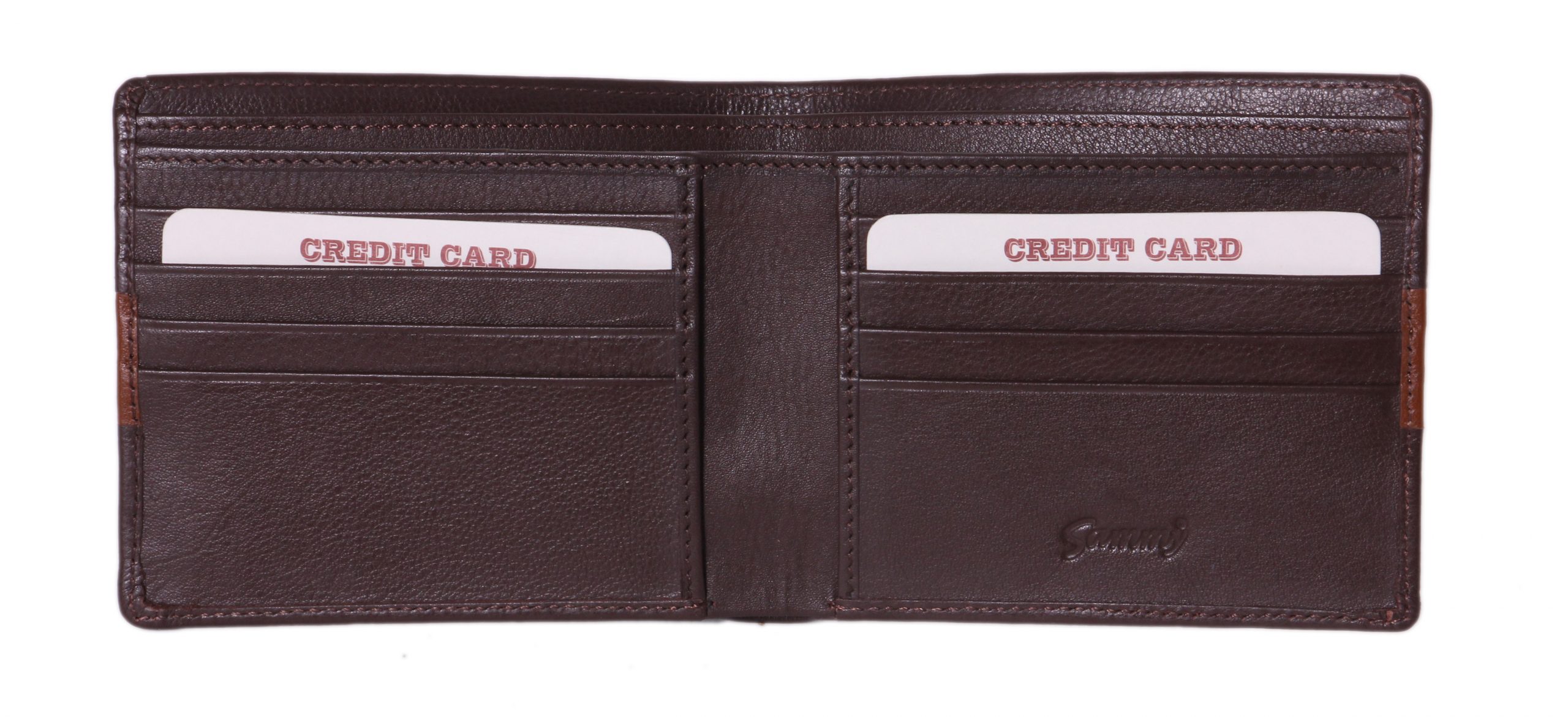 Wallet dual-coloured Leather Billfold Money purse GW779 - Image 6