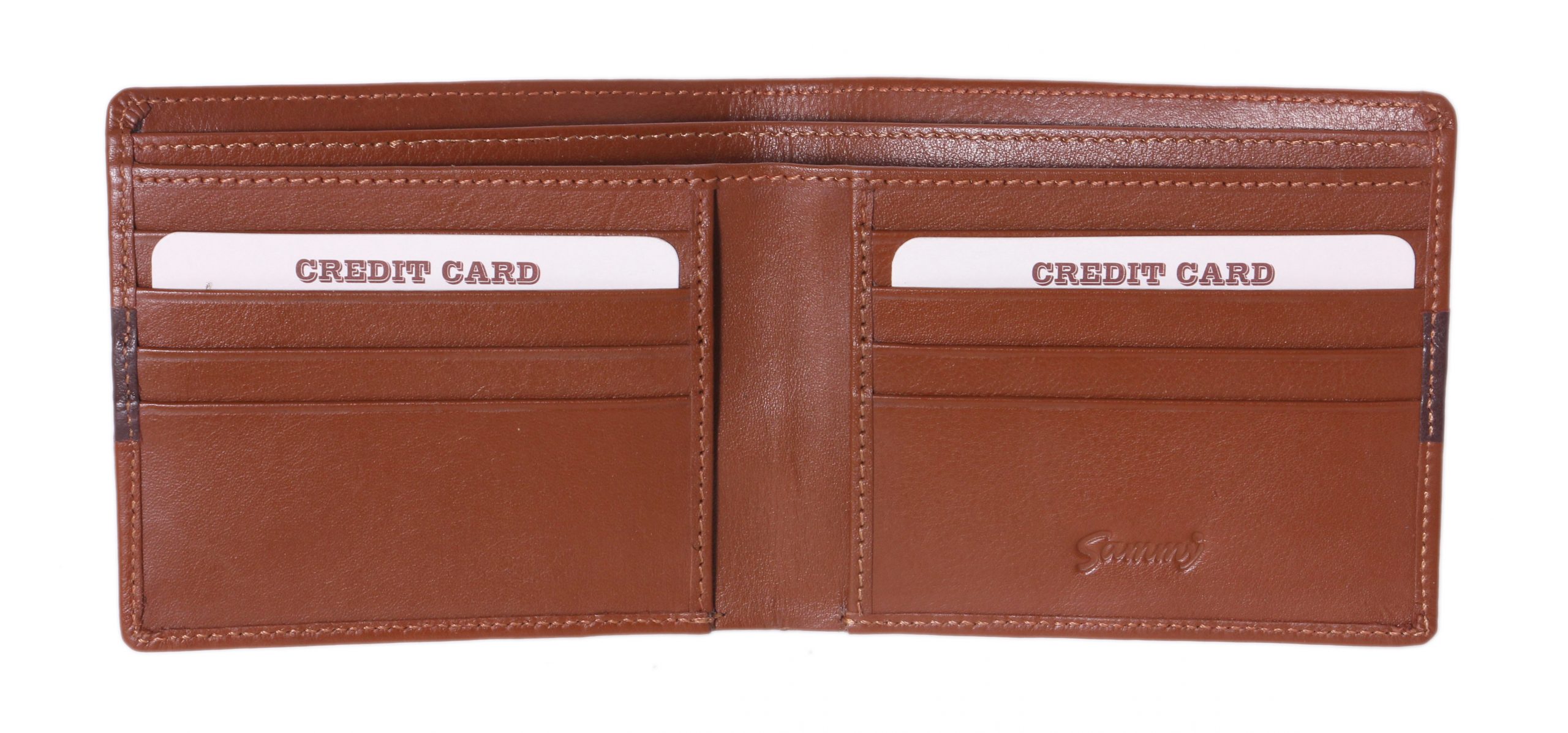 Wallet dual-coloured Leather Billfold Money purse GW779 - Image 3
